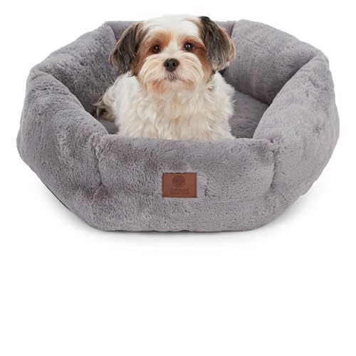 American Kennel Club Rundes Plüsch-Hundebett, 50,8 cm, gemütliches Donut-Design für kleine Haustiere, ultraweiches, waschbares Haustierbett mit Rutschfester Unterseite, strapazierfähige Füllung mit von American Kennel Club