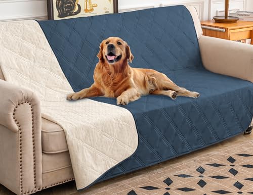 Ameritex Wasserdichter Hundebettbezug Haustierdecke mit rutschfester Rückseite für Möbel, Bett, Couch, Sofa, 203 x 203 cm, Marineblau von Ameritex