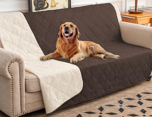 Ameritex Wasserdichter Hundebettbezug Haustierdecke mit rutschfester Rückseite für Möbel, Bett, Couch, Sofa (172 x 203 cm, Schokolade) von Ameritex