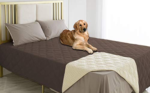 Ameritex Wasserdichter Hundebettbezug Haustierdecke mit rutschfester Rückseite für Möbel, Bett, Couch, Sofa (203 x 253 cm, Schokolade) von Ameritex