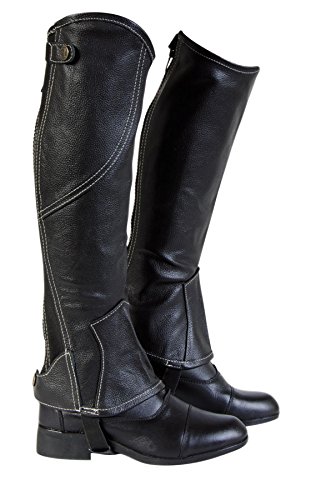 Amesbichler Reitsport Equipage Beinchaps Bilbao aus Leder schwarz Minichaps Lederchaps Reitchaps Reitletten von Amesbichler Reitsport