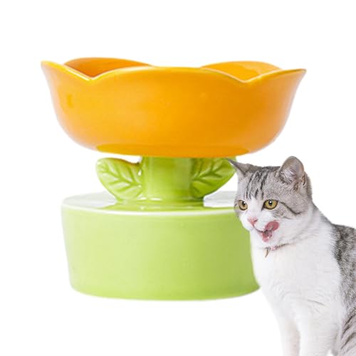 Amesor Erhöhter Katzennapf aus Keramik, erhöhter Katzennapf - Blumen-Design-Keramik-Wassernapf für Haustiere - Trinknapf zum Schutz der Halswirbelsäule für Hundefutter Amesor Erhöhter Katzennapf aus Keramik, erhöhter Katzennapf - Blumen-Design-Keramik-Wassernapf für Haustiere - Trinknapf zum Schutz der Halswirbelsäule für Hundefutter von Amesor