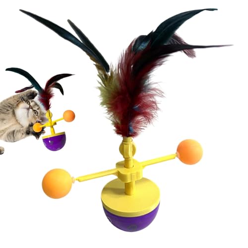 Amesor Interaktiver Federkugelspielzeug für Katzen, Federkugelspielzeug für Katzen, Taumeln Katzenspielzeug für Innenkatzen Ball mit Feder, Plattentable Kätzchen Innenübungen, rotierende stetpende Amesor Interaktiver Federkugelspielzeug für Katzen, Federkugelspielzeug für Katzen, Taumeln Katzenspielzeug für Innenkatzen Ball mit Feder, Plattentable Kätzchen Innenübungen, rotierende stetpende von Amesor