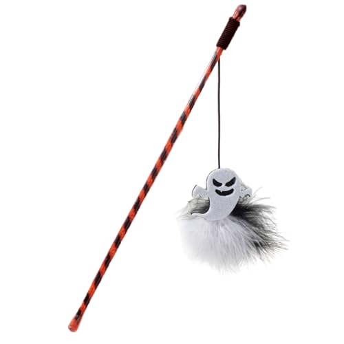Amesor Katzenangel Spielzeug - Interaktiver Halloween Kätzchenstab,Interaktive Angel mit Kürbisgeist gegen Langeweile, zur Jagdsimulation und Bewegung Amesor Katzenangel Spielzeug - Interaktiver Halloween Kätzchenstab,Interaktive Angel mit Kürbisgeist gegen Langeweile, zur Jagdsimulation und Bewegung von Amesor