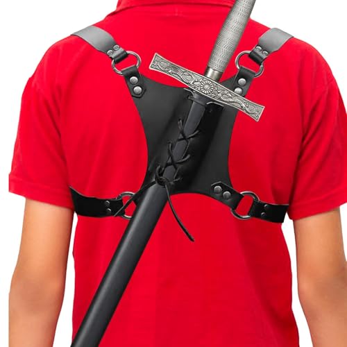 Amesor Schulterholster Für Männer | Holster Mit Retro-Look Aus PU-Leder,Bühnenkostüm Herbstfest Renaissance Veranstaltung von Amesor