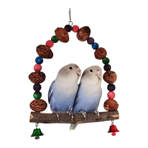 Amesor Vogel Sitzstangen Für Käfig - Natürliche Sitzstangen Für Wellensittiche - Spielbereich Ständer Spielzeug Zubehör Mit Rattankugel Für Innen- Und Außenbereich Sowie Fensterplatzierung von Amesor
