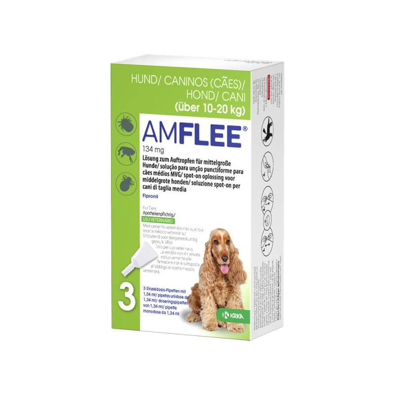 Amflee Combo Spot-on Hund 134 mg - 10 - 20 kg - 3 Pipetten Amflee Combo Spot-on Hund 134 mg - 10 - 20 kg - 3 Pipetten von Amflee