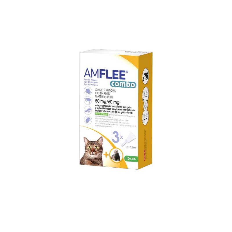 Amflee Combo Spot-on Katze - 50 mg - 2 x 3 Pipetten von Amflee