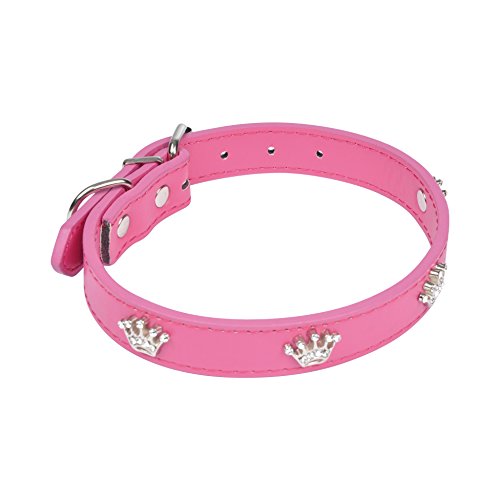 AMI CONFORT Halsband für Hunde, mit Kronen-Motiv, Kunstleder, 45 x 2 cm von AMI CONFORT