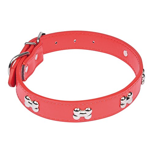 AMI CONFORT Hundehalsband, Knochenmotiv, Kunstleder, 55 x 2,5 cm von AMI CONFORT
