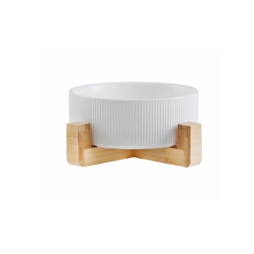 AmiCera Hundenapf mit Ständer, Keramik-Hundenapf mit Streifen, 600 ml, Hundenapf, Wassernapf, Hunde-Futternapf, Katzennapf, Weiß, 15,2 cm AmiCera Hundenapf mit Ständer, Keramik-Hundenapf mit Streifen, 600 ml, Hundenapf, Wassernapf, Hunde-Futternapf, Katzennapf, Weiß, 15,2 cm von AmiCera