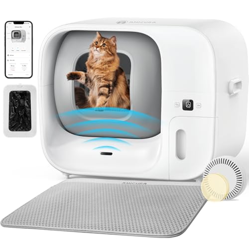 Amicura Selbstreinigende und automatisch füllende Katzentoilette, App-Steuerung,60L Katzentoilette Selbstreinigend, Selbstfüllende und automatische Nachfüllung von Katzenstreubeuteln Amicura Selbstreinigende und automatisch füllende Katzentoilette, App-Steuerung,60L Katzentoilette Selbstreinigend, Selbstfüllende und automatische Nachfüllung von Katzenstreubeuteln von Amicura