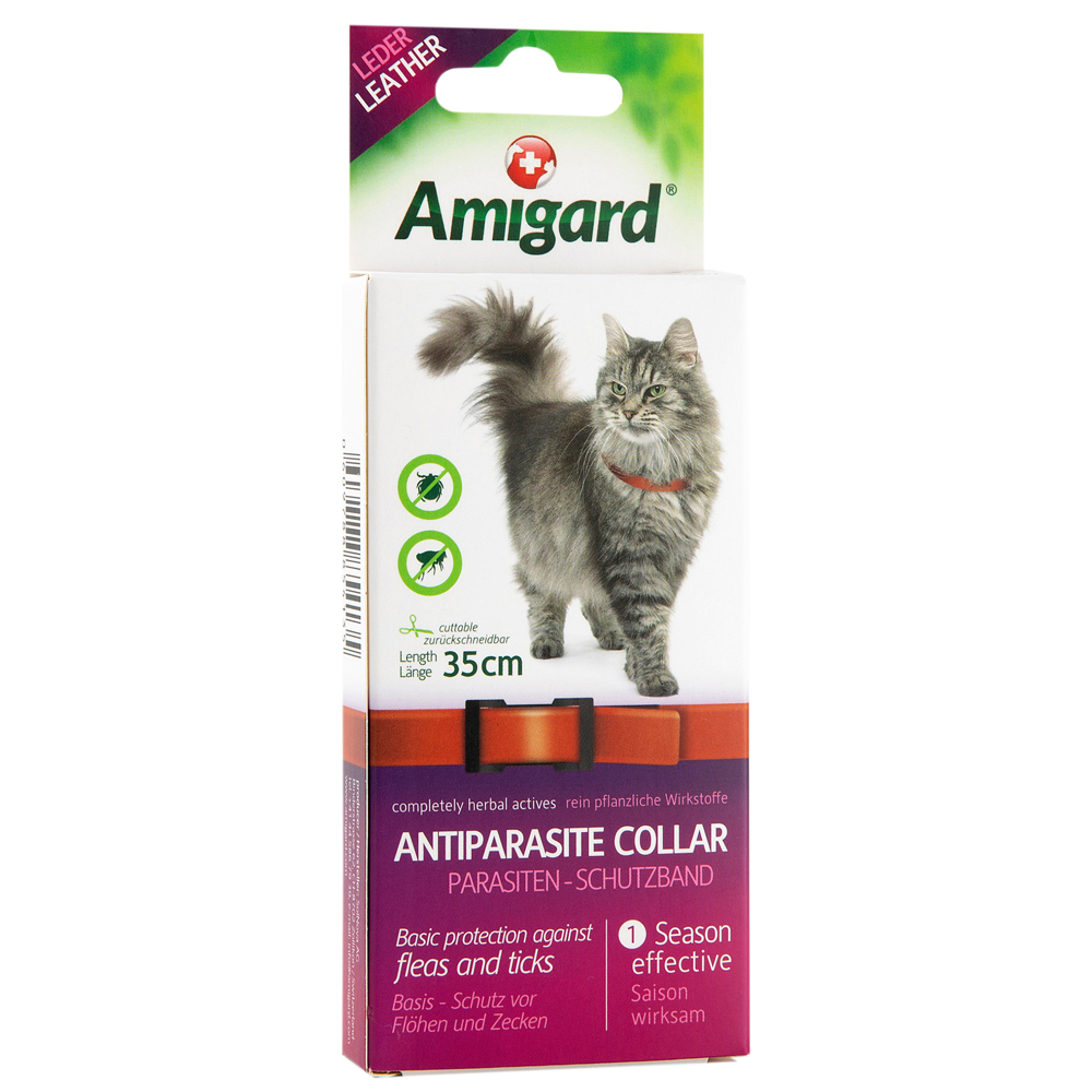 Amigard® Katzen-Schutzhalsband Anti-Parasit rot, Länge: ca. 35 cm von Amigard