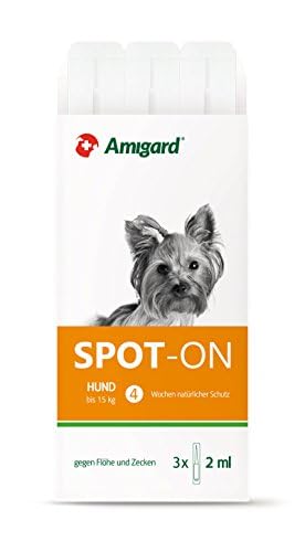 Amigard Spot-On 3er Pack für kleine Hunde, gegen Zecken und Flöhe, 3x1 Monat Schutz, pflanzliche Wirkstoffe, ohne Parfüm und Konservierungsmittel, vegan von Amigard