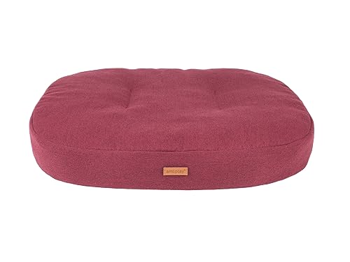 Ami Play Hundematratze,Katzenmatratze Oval Montana (M 61 [x] x 52 [y] x 9 [h] cm, Burgund) von Ami Play