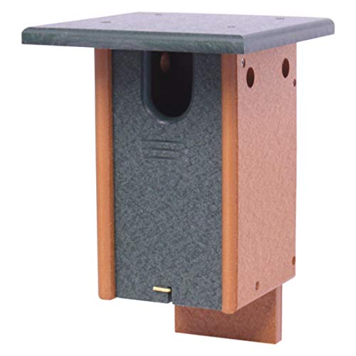 AmishToyBox.com Bluebird-Haus, Pfostenmontage, Amish-hergestellt aus 100 % recyceltem Poly-Holz (Rasengrün/Zeder) von AmishToyBox