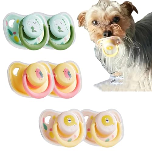 Amiweny Pet Dog Silicone Pacifier, Dog Pacifier, Puppy Pacifier for Small Dogs, Cat Pacifier for Kittens, Puppy Kitten Calming Pacifier Small Dog Cat Chew Toy Animal Accessories Decoration (6PCS) von Amiweny