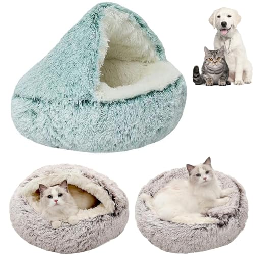 Amiweny Purrsnug™ Calming Cozycave,Pursnug Cat Bed,Pursnug Cat Cave, Cozy Cocoon Pet Bed for Dogs,Olvys Dog Bed,Cozy Nook Pet Bed,Fidofaves Cozy Nook Bed (40CM/15.8IN,Green) von Amiweny