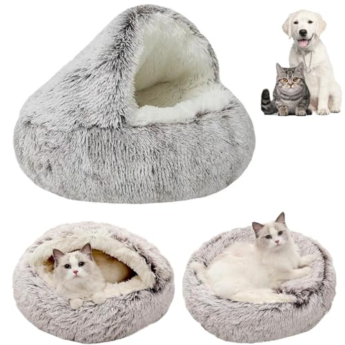 Amiweny Purrsnug™ Calming Cozycave,Pursnug Cat Bed,Pursnug Cat Cave, Cozy Cocoon Pet Bed for Dogs,Olvys Dog Bed,Cozy Nook Pet Bed,Fidofaves Cozy Nook Bed (60CM/23.7IN,Coffee) von Amiweny