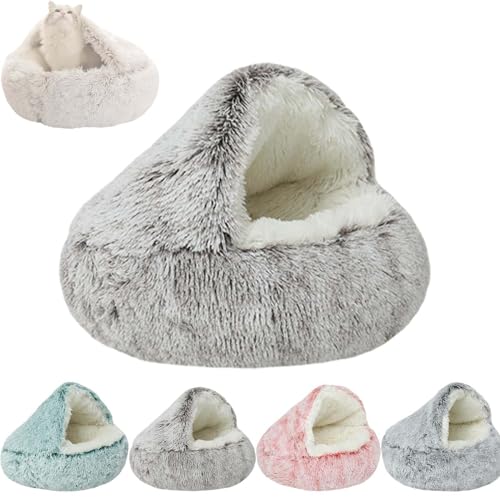 Amiweny Pursnug, Pursnug Cat Bed, Purrsnug Calming Cozycave, Pursnug Cat Cave, Calming Plush Dog Bed, Cozy Cocoon Pet Bed for Dogs, Cocoon Dog Bed (40 * 40cm,Coffce, Long Velvet) von Amiweny