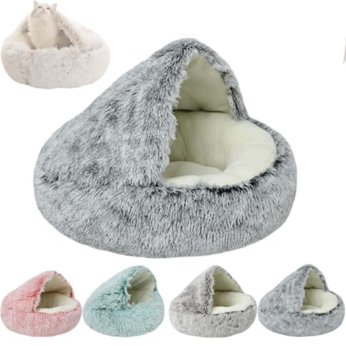 Amiweny Pursnug, Pursnug Cat Bed, Purrsnug Calming Cozycave, Pursnug Cat Cave, Calming Plush Dog Bed, Cozy Cocoon Pet Bed for Dogs, Cocoon Dog Bed (40 * 40cm,Gray, Short Velvet) von Amiweny