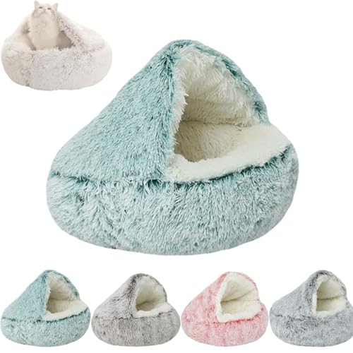 Amiweny Pursnug, Pursnug Cat Bed, Purrsnug Calming Cozycave, Pursnug Cat Cave, Calming Plush Dog Bed, Cozy Cocoon Pet Bed for Dogs, Cocoon Dog Bed (40 * 40cm,Green, Long Velvet) von Amiweny