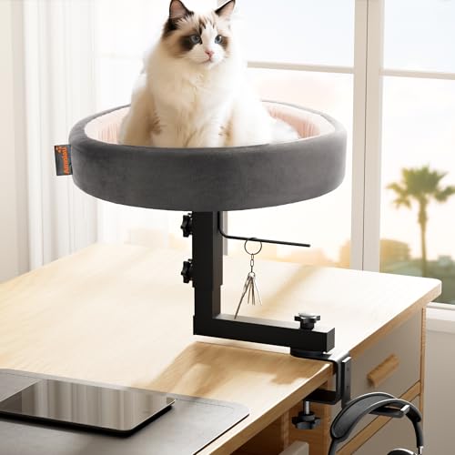 Amniau 2-in-1 Katzenbett Schreibtischhalterung & Kopfhöreraufhänger - Verstellbare Katzen Hängematte Bett für Schreibtisch, Katzenbetten & Möbel für Home Office oder Gaming Setup Amniau 2-in-1 Katzenbett Schreibtischhalterung & Kopfhöreraufhänger - Verstellbare Katzen Hängematte Bett für Schreibtisch, Katzenbetten & Möbel für Home Office oder Gaming Setup von Amniau
