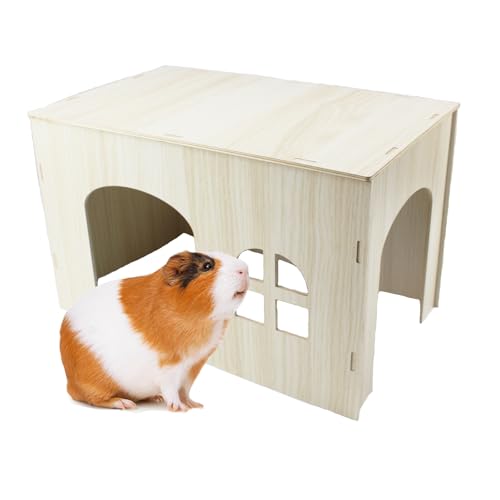 Meerschweinchen-Versteck 38,1 x 22,9 x 22,9 cm, großes Holzhaus mit Fenstern, Naturholz, Hütten-Lebensräume, Dekoration für Kaninchen, Chinchillas, Zwergkaninchen, Hamster und andere kleine Haustiere Meerschweinchen-Versteck 38,1 x 22,9 x 22,9 cm, großes Holzhaus mit Fenstern, Naturholz, Hütten-Lebensräume, Dekoration für Kaninchen, Chinchillas, Zwergkaninchen, Hamster und andere kleine Haustiere von Amonk