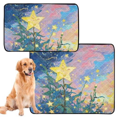 2 Stück Katzen-Haustier-Matten für Hunde, groß, waschbar, rutschfeste Matte für Hunde für Auto und Flugzeug, 61 x 91,4 cm + 91,4 x 106,7 cm, Sternenhimmel-Atmosphäre, Ölgemälde 2 Stück Katzen-Haustier-Matten für Hunde, groß, waschbar, rutschfeste Matte für Hunde für Auto und Flugzeug, 61 x 91,4 cm + 91,4 x 106,7 cm, Sternenhimmel-Atmosphäre, Ölgemälde von Amooorous