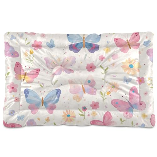 Amooorous Beautiful Buttterflies waschbare Haustiermatratze, weich, rutschfest, für mittelgroße und große Hunde, 91,4 x 61 cm von Amooorous