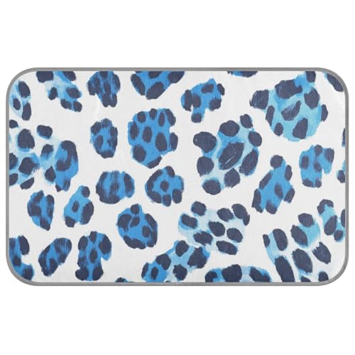 Amooorous Camas Frias Para Perros M Kühlmatte für den Sommer, für den Außenbereich, selbstkühlend, waschbar, Leopardenmuster, Blau / Schwarz von Amooorous