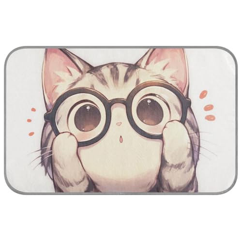 Amooorous Cartoon-Katze mit Brille, Sommer-Outdoor-Kühlmatte, selbstkühlende Pads für Hunde für Hühner, Katze, Outdoor, Cama Refrescante para Perros M Amooorous Cartoon-Katze mit Brille, Sommer-Outdoor-Kühlmatte, selbstkühlende Pads für Hunde für Hühner, Katze, Outdoor, Cama Refrescante para Perros M von Amooorous