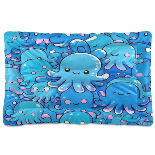 Amooorous Haustier-Schlafmatte mit niedlichem Cartoon-Tiermeer, waschbar, rutschfest, weich, bequem, für mittelgroße und große Hunde, 91,4 x 61 cm von Amooorous