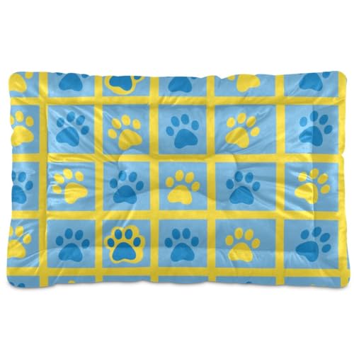 Amooorous Haustiermatratze, waschbar, weich, rutschfest, für große, mittelgroße und kleine Hunde, 91,4 x 61 cm, Blau und Gelb Amooorous Haustiermatratze, waschbar, weich, rutschfest, für große, mittelgroße und kleine Hunde, 91,4 x 61 cm, Blau und Gelb von Amooorous