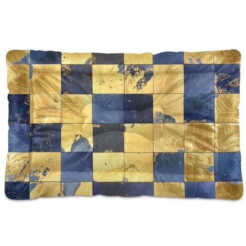 Amooorous Hunde- und Katzenbett, waschbar, weich, bequem, rutschfeste Unterseite, für mittelgroße und große Hunde, 91,4 x 61 cm, Blau und Gold Amooorous Hunde- und Katzenbett, waschbar, weich, bequem, rutschfeste Unterseite, für mittelgroße und große Hunde, 91,4 x 61 cm, Blau und Gold von Amooorous