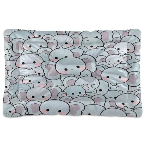 Amooorous Hundebett-Matte mit niedlichem Cartoon-Tier-Elefant, waschbar, weich, bequem, rutschfeste Unterseite, für mittelgroße und große Hunde, 91,4 x 61 cm Amooorous Hundebett-Matte mit niedlichem Cartoon-Tier-Elefant, waschbar, weich, bequem, rutschfeste Unterseite, für mittelgroße und große Hunde, 91,4 x 61 cm von Amooorous