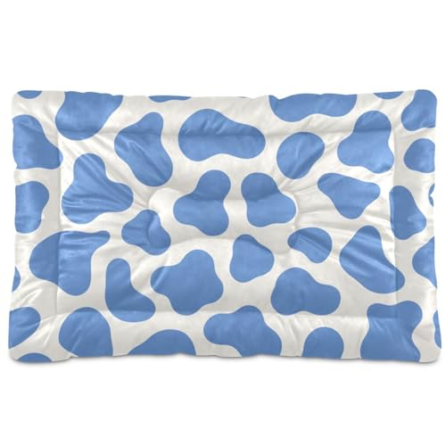 Amooorous Hundebettunterlage mit Kuhmuster, waschbar, rutschfest, weich, bequem, für große, mittelgroße und kleine Hunde, 91,4 x 61 cm, Blau Amooorous Hundebettunterlage mit Kuhmuster, waschbar, rutschfest, weich, bequem, für große, mittelgroße und kleine Hunde, 91,4 x 61 cm, Blau von Amooorous