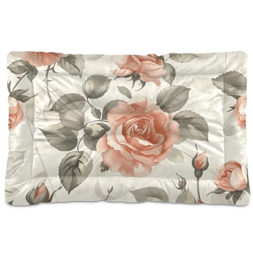 Amooorous Hundebettunterlage mit Vintage-Rosen, waschbar, weich, rutschfest, für mittelgroße und große Hunde, 91,4 x 61 cm Amooorous Hundebettunterlage mit Vintage-Rosen, waschbar, weich, rutschfest, für mittelgroße und große Hunde, 91,4 x 61 cm von Amooorous