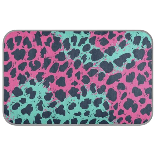Amooorous Hundehütte für den Sommer, kühlend, selbstkühlend, Leopardenmuster, für Hamster, Schlafen, Sommer, Rosa und Grün, Größe M von Amooorous