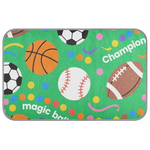 Amooorous Magic Ball Game Fußballkorb Ball Grün Druck Sommer Kühlmatte für Hunde Selbstkühlende Matte für Hunde Outdoor für Hunde Indoor Essentials Tapete Frio Para Perros M von Amooorous