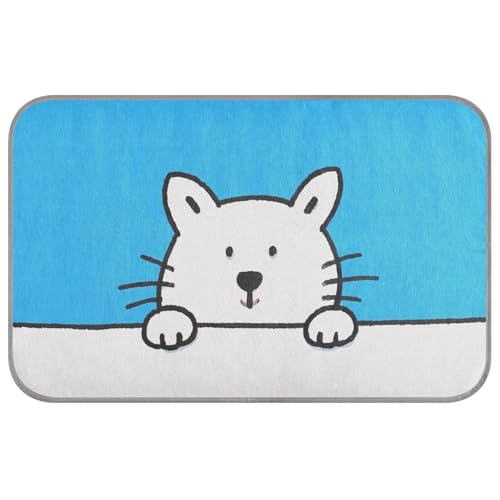 Amooorous Minimalistische Stickfigur, Katze, weiß, blau, Sommer-Haustier-Kühlmatte, selbstkühlende Betten für draußen, für Kaninchen, Außenkatze, faltbar, Camas Frias Para, Perros, M Amooorous Minimalistische Stickfigur, Katze, weiß, blau, Sommer-Haustier-Kühlmatte, selbstkühlende Betten für draußen, für Kaninchen, Außenkatze, faltbar, Camas Frias Para, Perros, M von Amooorous