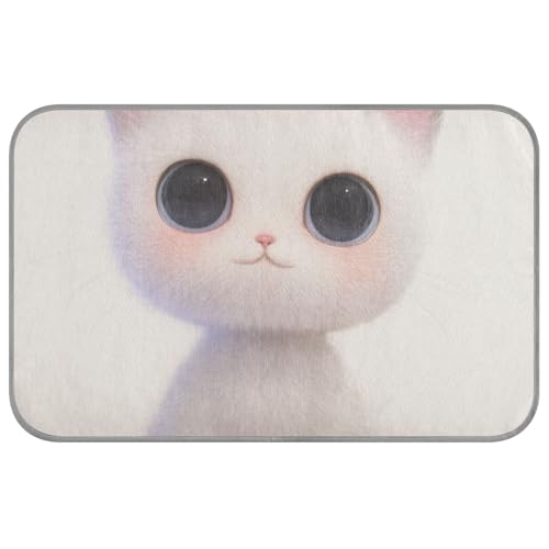 Amooorous Niedliche weiße Katze, Sommer, kühlendes Bett für Katzen, selbstkühlendes Bett für Katzen, Hunde, draußen, niedliches Klebeband, Perros, Größe M Amooorous Niedliche weiße Katze, Sommer, kühlendes Bett für Katzen, selbstkühlendes Bett für Katzen, Hunde, draußen, niedliches Klebeband, Perros, Größe M von Amooorous