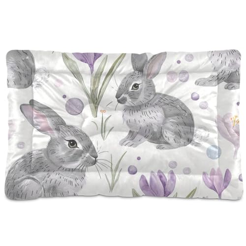 Amooorous Puple Lily Calla Haustier-Schlafmatte, waschbar, rutschfest, weich, bequem, für große Jumbo, mittelgroße und kleine Hunde, 91,4 x 61 cm von Amooorous