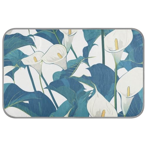 Amooorous Selbstkühlendes Katzenbett im Retro-Stil, Calla-Lilien-Blumen, weiß, grün, Sommer, kühlend, für draußen, für Kätzchen, Katzen, Innenbereich, abnehmbar, Größe M Amooorous Selbstkühlendes Katzenbett im Retro-Stil, Calla-Lilien-Blumen, weiß, grün, Sommer, kühlend, für draußen, für Kätzchen, Katzen, Innenbereich, abnehmbar, Größe M von Amooorous