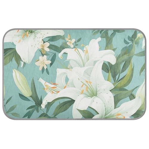 Amooorous Weiße Magnolien-Blumen und Blätter, Sommer-Hunde-Kühldecke für große selbstkühlende Decke für Katzen für Haustiere, draußen, nicht elektrisch, Camas frias para Perros M von Amooorous