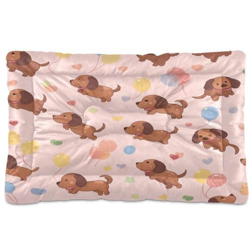 Crown Hundebettunterlage mit bunten Luftballons, waschbar, rutschfest, weich, bequem, für mittelgroße und große Hunde, 91,4 x 61 cm, Braun Crown Hundebettunterlage mit bunten Luftballons, waschbar, rutschfest, weich, bequem, für mittelgroße und große Hunde, 91,4 x 61 cm, Braun von Amooorous