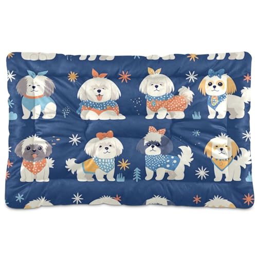 Haustierbett, waschbar, rutschfest, weich, bequem, für mittelgroße und große Hunde, 91,4 x 61 cm, Blau Haustierbett, waschbar, rutschfest, weich, bequem, für mittelgroße und große Hunde, 91,4 x 61 cm, Blau von Amooorous