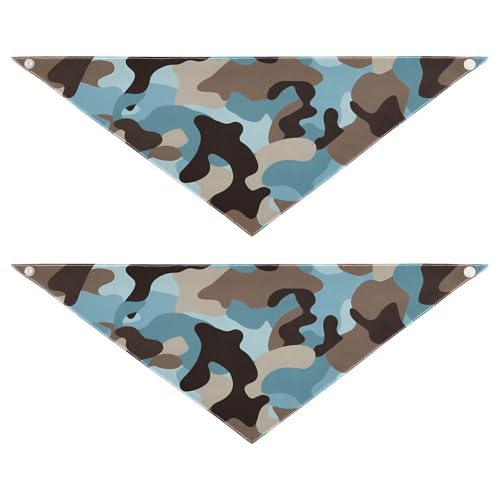 Hundehalstücher, verstellbar, für Jungen und Mädchen, niedliches Haustier-Urlaubsset für Hunde und Katzen, Camouflage-Blau, 2 Stück Hundehalstücher, verstellbar, für Jungen und Mädchen, niedliches Haustier-Urlaubsset für Hunde und Katzen, Camouflage-Blau, 2 Stück von Amooorous