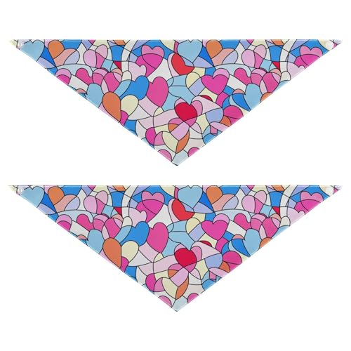 Hundehalstücher aus Buntglas, Anime-Herz, Valentinstag, mit Druckknopf, Uni, für Welpen, Katzen, Haustier, niedliches Haustierzubehör für Hunde und Katzen Hundehalstücher aus Buntglas, Anime-Herz, Valentinstag, mit Druckknopf, Uni, für Welpen, Katzen, Haustier, niedliches Haustierzubehör für Hunde und Katzen von Amooorous