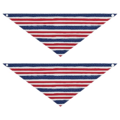 Hundehalstücher mit Streifenmuster, Sternenmuster, rot, blau, saisonale Form, verstellbare Passform, Haustier-Schal, niedliches Haustierzubehör für Hunde und Katzen Hundehalstücher mit Streifenmuster, Sternenmuster, rot, blau, saisonale Form, verstellbare Passform, Haustier-Schal, niedliches Haustierzubehör für Hunde und Katzen von Amooorous